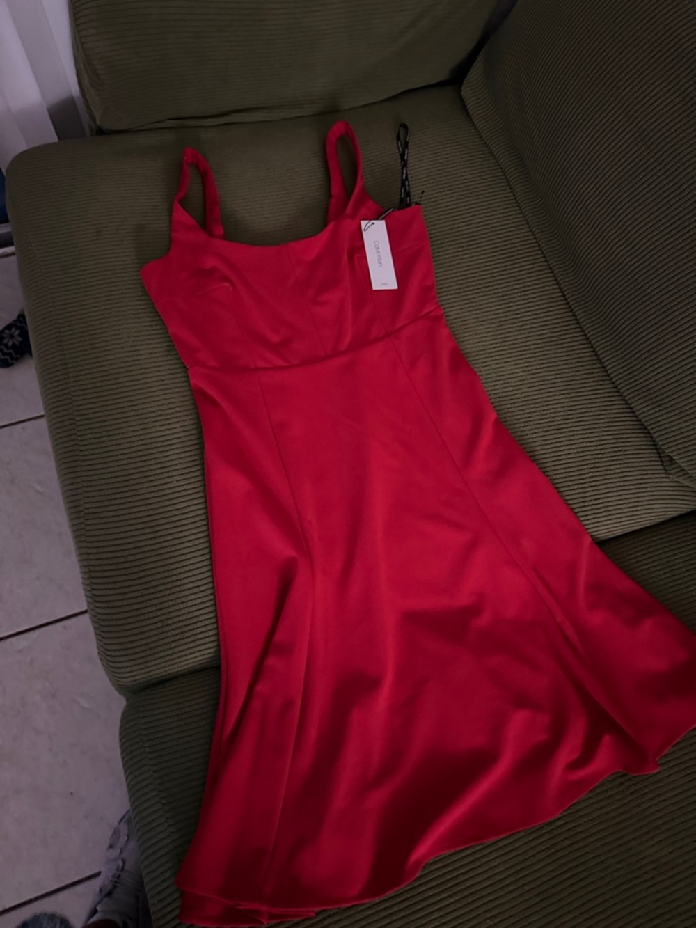 Calvin Klein Red Mini Slip Dress